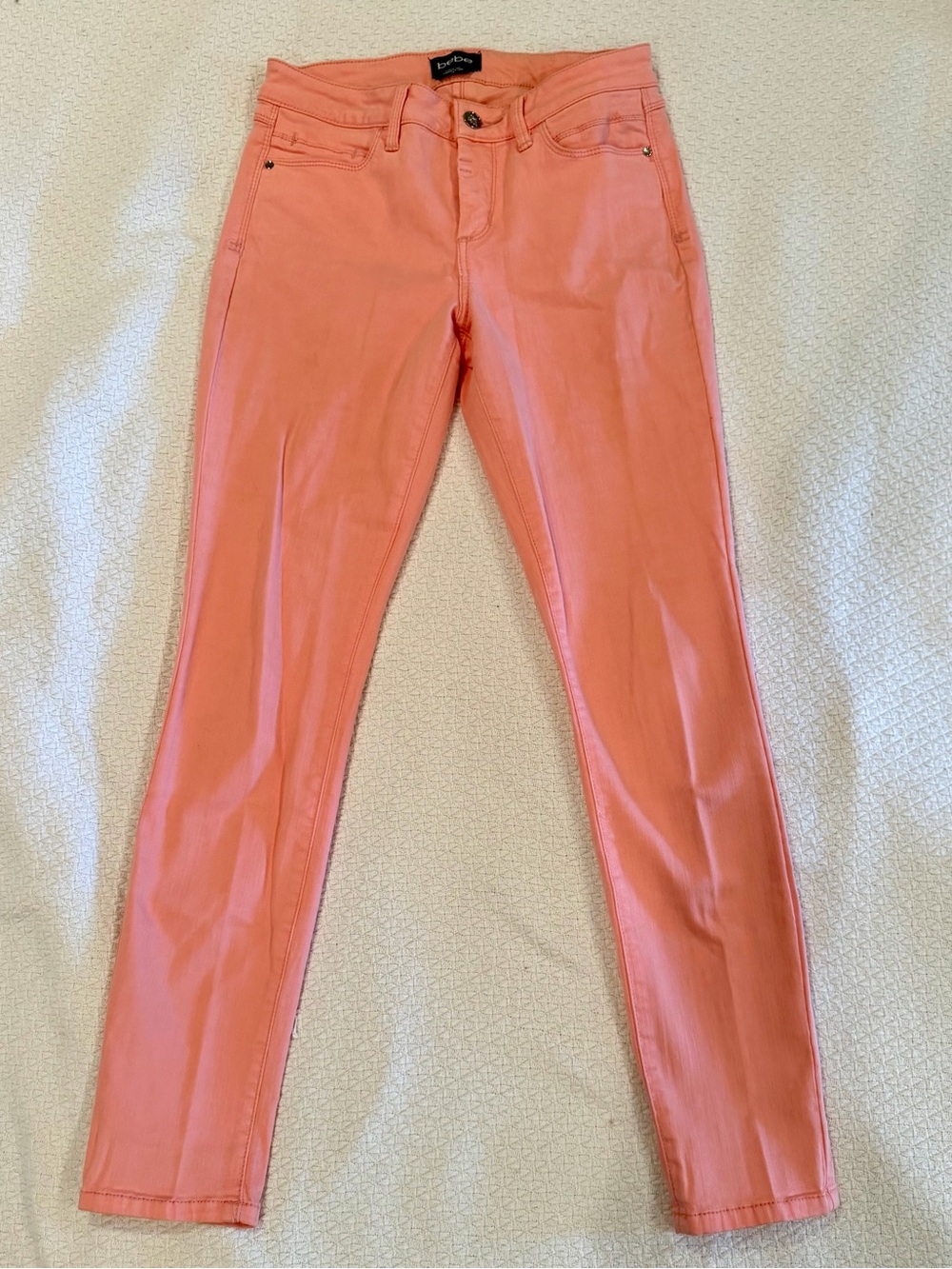 bebe Coral-Pink Skinny Jeans for Women size 28